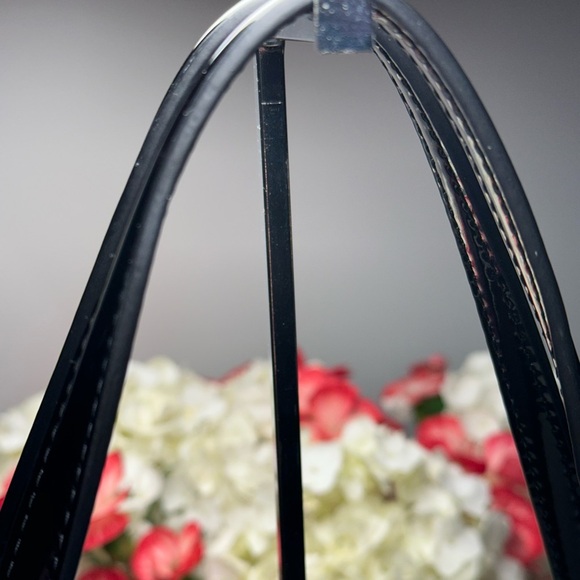 Tory Burch Black Patent Leather & Nylon Ella Tote NWOT - Picture 4 of 12